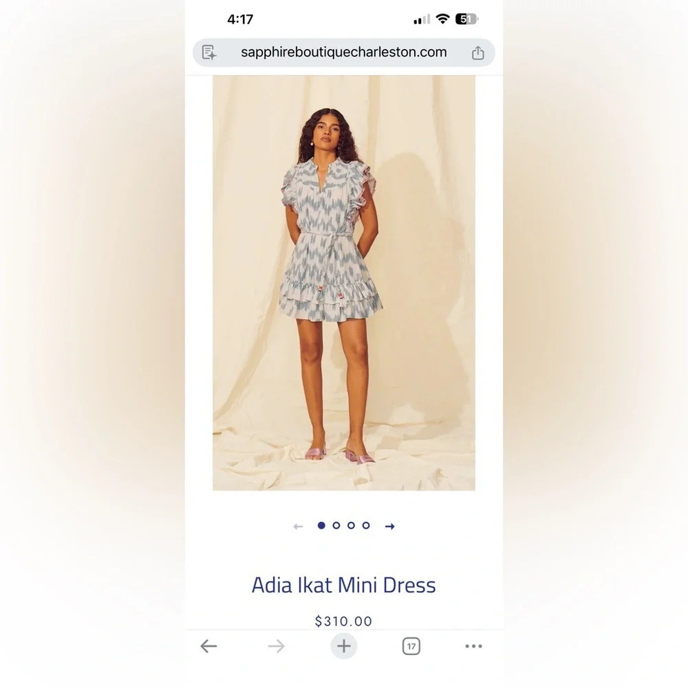 Anthropologie Saylor Blue Boho 100% Cotton Mini Dress NWT - Picture 15 of 15